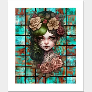 Copper Patina Boho Gothic Girl 6 Posters and Art